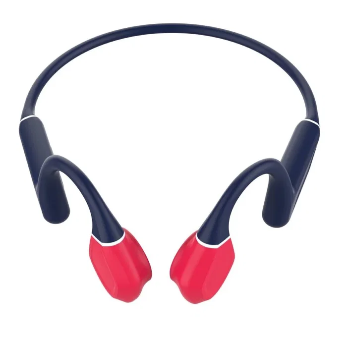 Leotec Auriculares Inalámbricos Deportivos de Conducción Ósea Osea Kuri con Micrófono Bluetooth Azules y Rojos